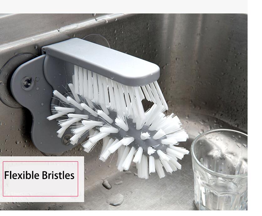 Creative suction wall lazy cup brush glass cleaner .