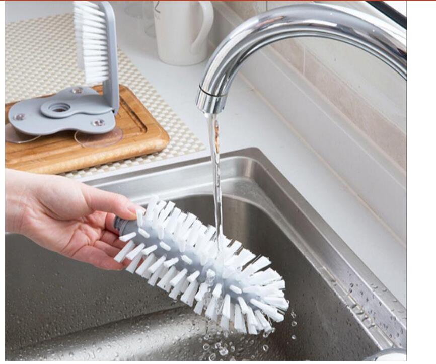 Creative suction wall lazy cup brush glass cleaner .